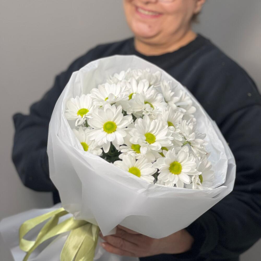 Букет «Ромашковый» – нежные белые хризантемы в деревенском стиле Агрыз Республика Татарстан